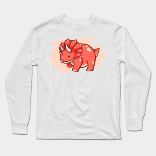 Cute chubby dinosaur, dino, triceratops Long Sleeve T-Shirt